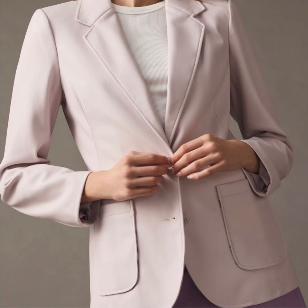 Anthropologie Blush Pink Single-Button Blazer